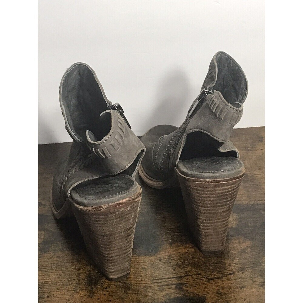 Vince Camuto Womens Karinta Suede Open Toe Heel Boots 4.5 Inch Leather Tan 6.5 - Picture 5 of 12